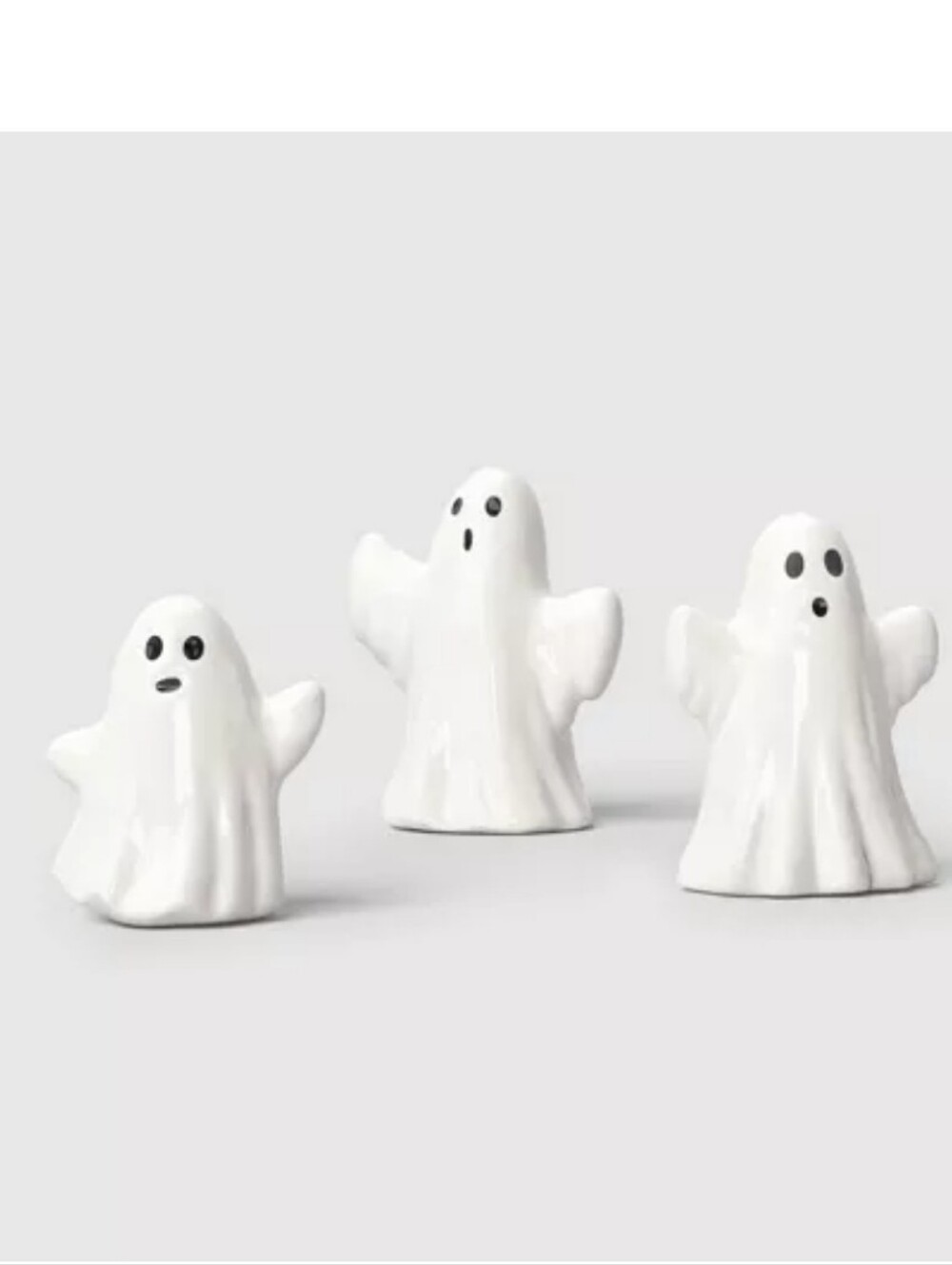3pc Shiny Ceramic Ghosts Decorative Accent Set - Hyde and EEK! Boutique™